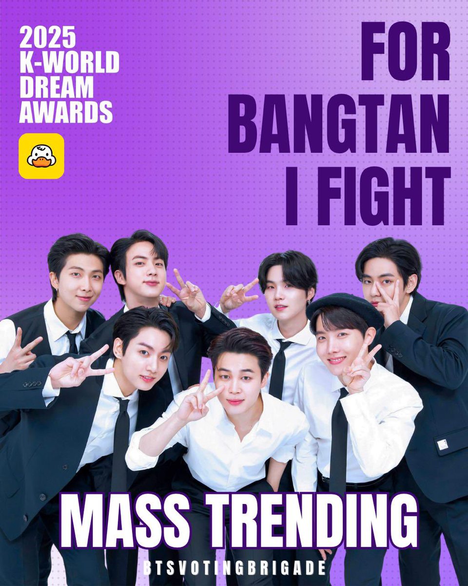 Bangtan7_Stream's tweet image. 📢 Mass trending starts now, be ready with your Duckad accounts
FOR BANGTAN I FIGHT
FOR BANGTAN I FIGHT
FOR BANGTAN I FIGHT
FOR BANGTAN I FIGHT
FOR BANGTAN I FIGHT
FOR BANGTAN I FIGHT
