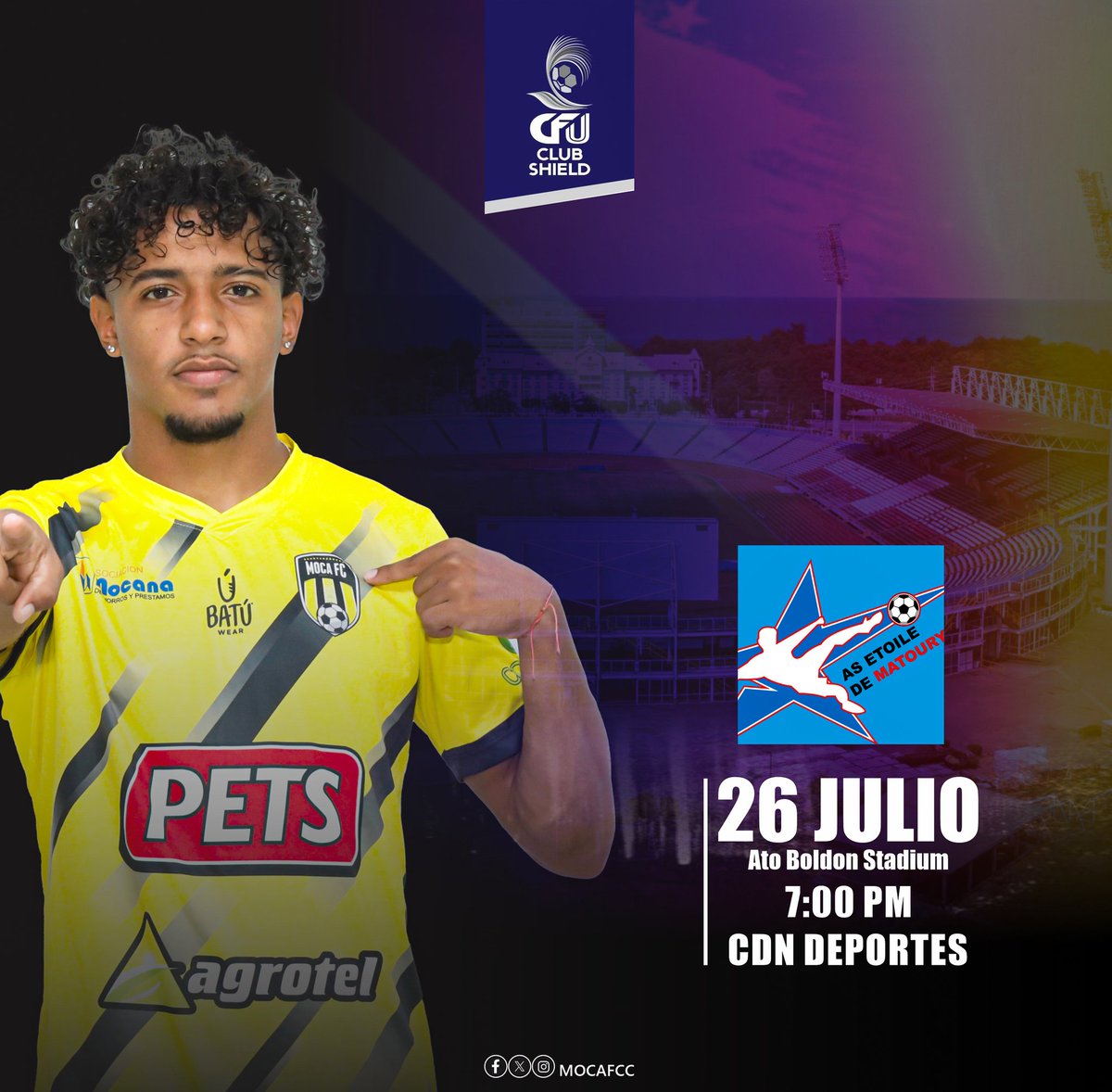MOCAFC (@mocafcc) on Twitter photo 🔥 ¡MOCA FC va por todo!
Este sábado 26 de julio a las 7:00 p.m., arrancamos nuestra participación en el CFU Club Shield 2025 enfrentando a Étoile Matoury (GUF) en Trinidad & Tobago. 🇹🇹⚽️
📺 Disfrútalo EN VIVO por <a href="/CDNDeportesRD/">CDNDeportesRD</a>
#mocafc #cfushield2025 #aurinegros 🔥 ¡MOCA FC va por todo!
Este sábado 26 de julio a las 7:00 p.m., arrancamos nuestra participación en el CFU Club Shield 2025 enfrentando a Étoile Matoury (GUF) en Trinidad & Tobago. 🇹🇹⚽️
📺 Disfrútalo EN VIVO por <a href="/CDNDeportesRD/">CDNDeportesRD</a>
#mocafc #cfushield2025 #aurinegros