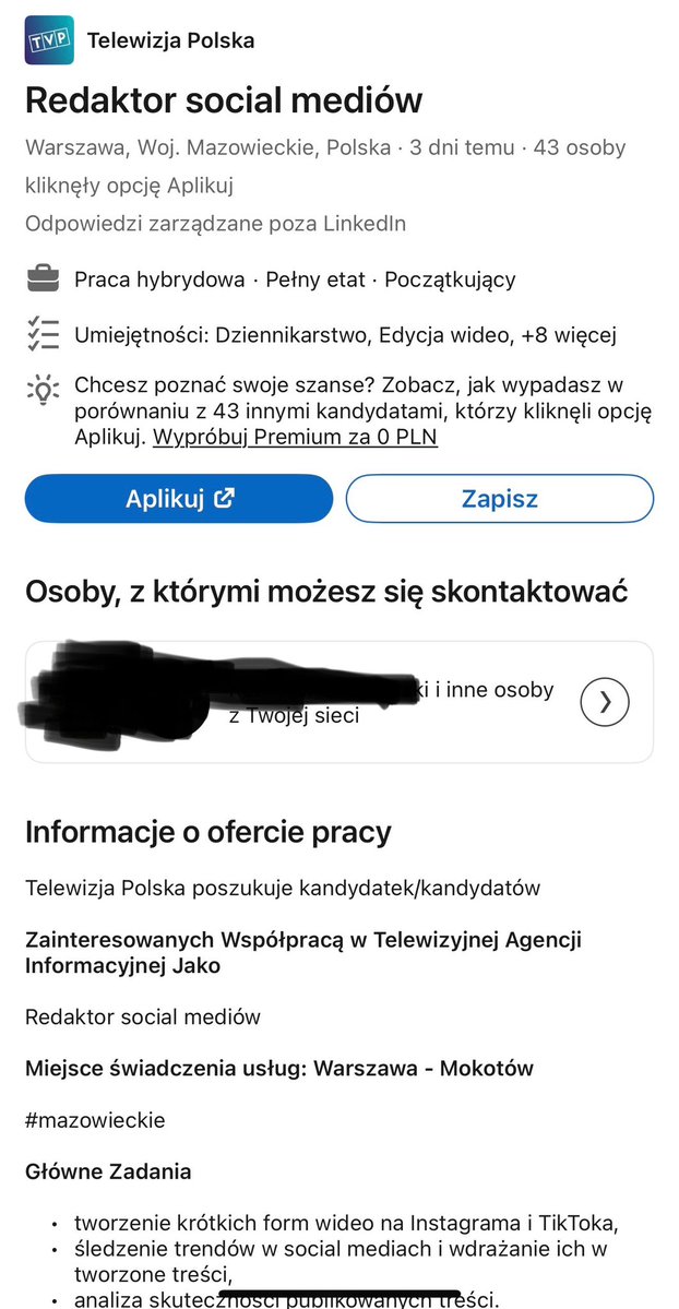 OlechowskiJarek's tweet image. TVP rzekomo w likwidacji zatrudnia ludzi. Nie kryje się z tym. Publikuje ogłoszenia w ogólnie dostępnych serwisach społecznościowych. Oferuje „możliwość rozwoju w jednej z najbardziej rozpoznawalnych firm medialnych w Polsce” oraz „możliwość wykupienia prywatnej opieki medycznej…