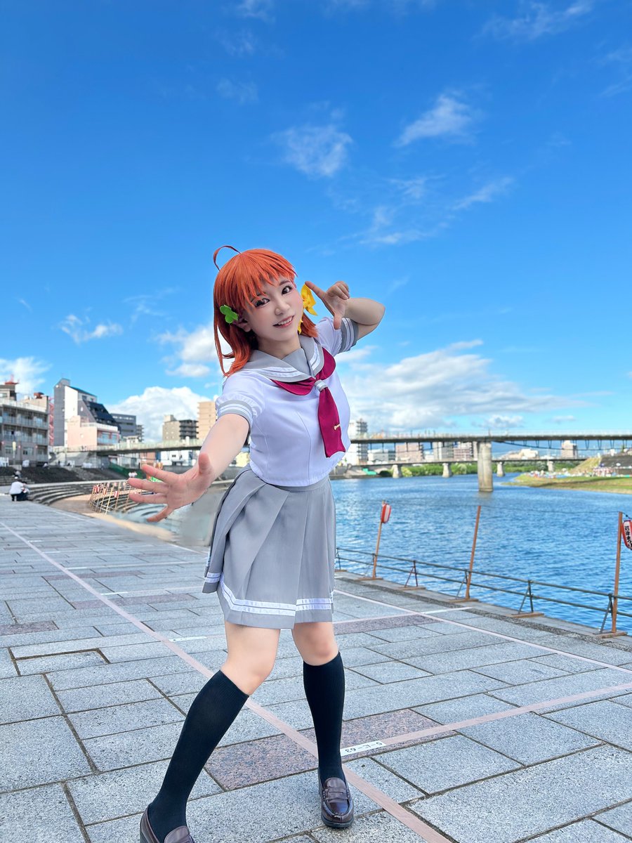 dennn_cos's tweet image. 青空と千歌ちゃん！

#沼津夏まつりでコスプレ
#コスナビ
#沼津でJOYCOS