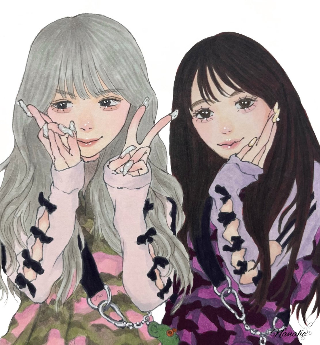 nanaho_ymz's tweet image. ゆすえむ〜(衣装交換可愛かった...🫶🏻)
#MAPA #MAPAちゃん
#紫凰ゆすら #神西笑夢
#イラスト #illustration