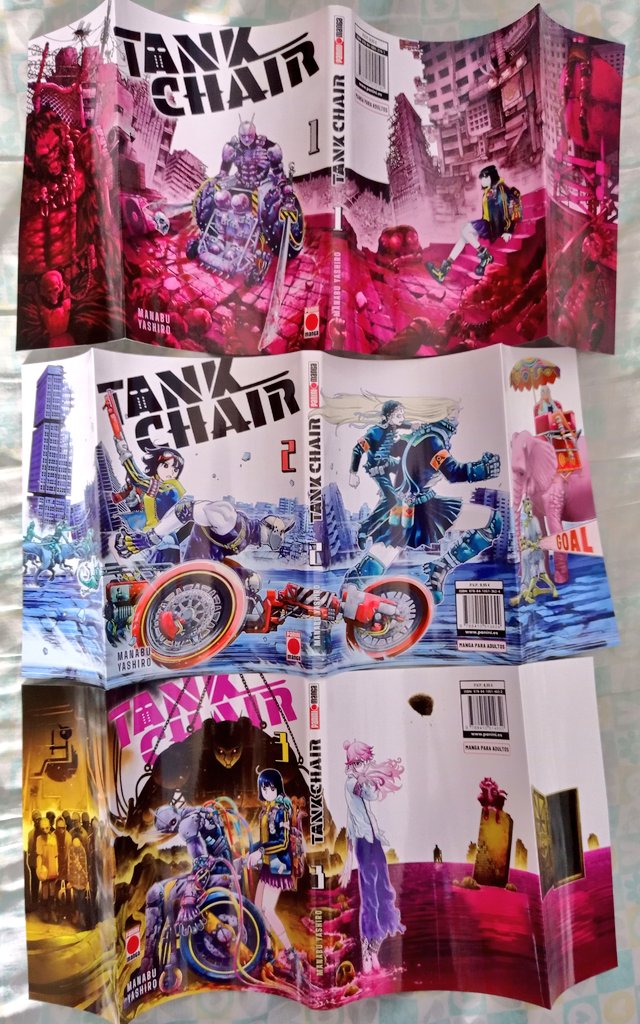 SuperManuMolina's tweet image. Soy el primero que prefiere las solapas a las sobrecubiertas en los mangas pero, ¡Cómo molan las de "Tank Chair" de @yashiro_manabu ! 🤩📚