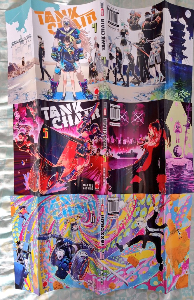 SuperManuMolina's tweet image. Soy el primero que prefiere las solapas a las sobrecubiertas en los mangas pero, ¡Cómo molan las de "Tank Chair" de @yashiro_manabu ! 🤩📚