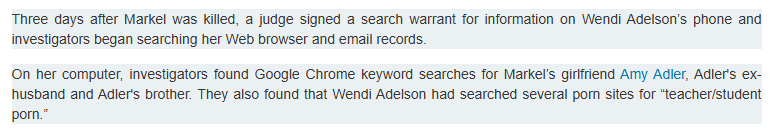 TheSpiciestLRQ's tweet image. Now that we know Wendi Adelson is stalking social media for mentions of her, let's never forget what her Google searches showed. Hide your kids.