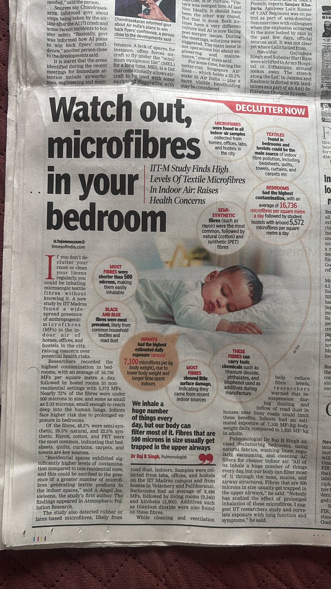oxymoronic_me's tweet image. So after the microplastic scare, we now have the microfibre scare.
Kya karein? Saans lena bandh kar dein?