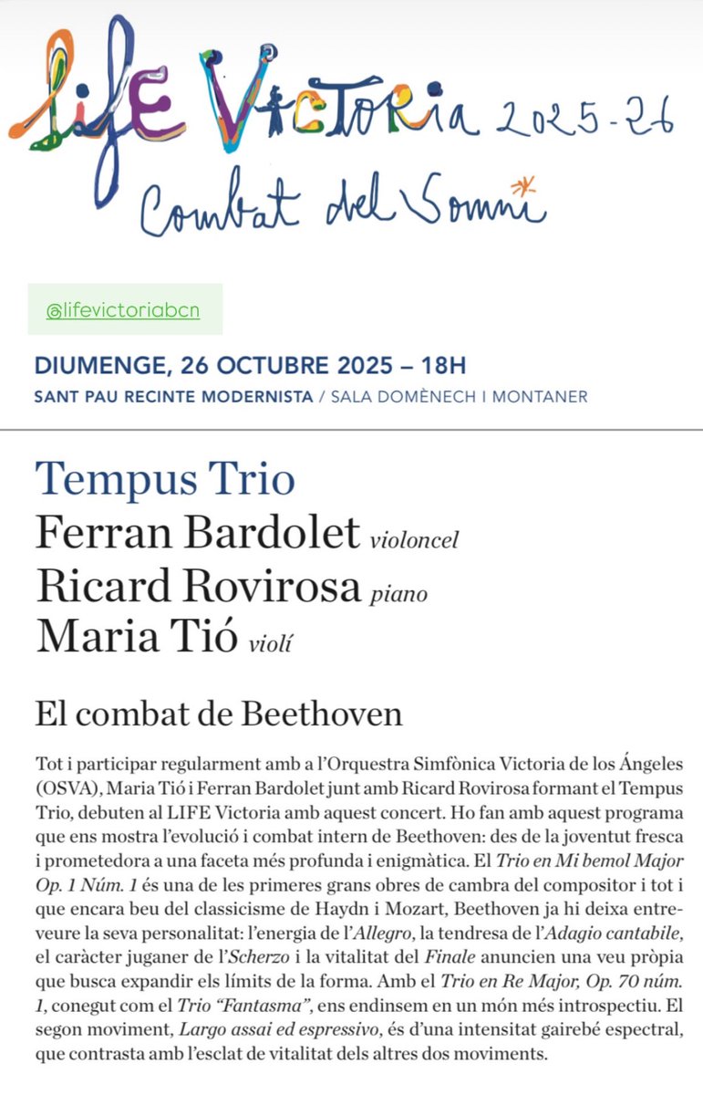 Beethoven va ser molt més que un compositor: va ser un revolucionari de la música. En aquest concert, us convidem a descobrir el seu esperit indomable a través d’obres carregades d’emoció i força. Un viatge musical que combina virtuosisme, sensibilitat i energia. 🔝🔝🔝