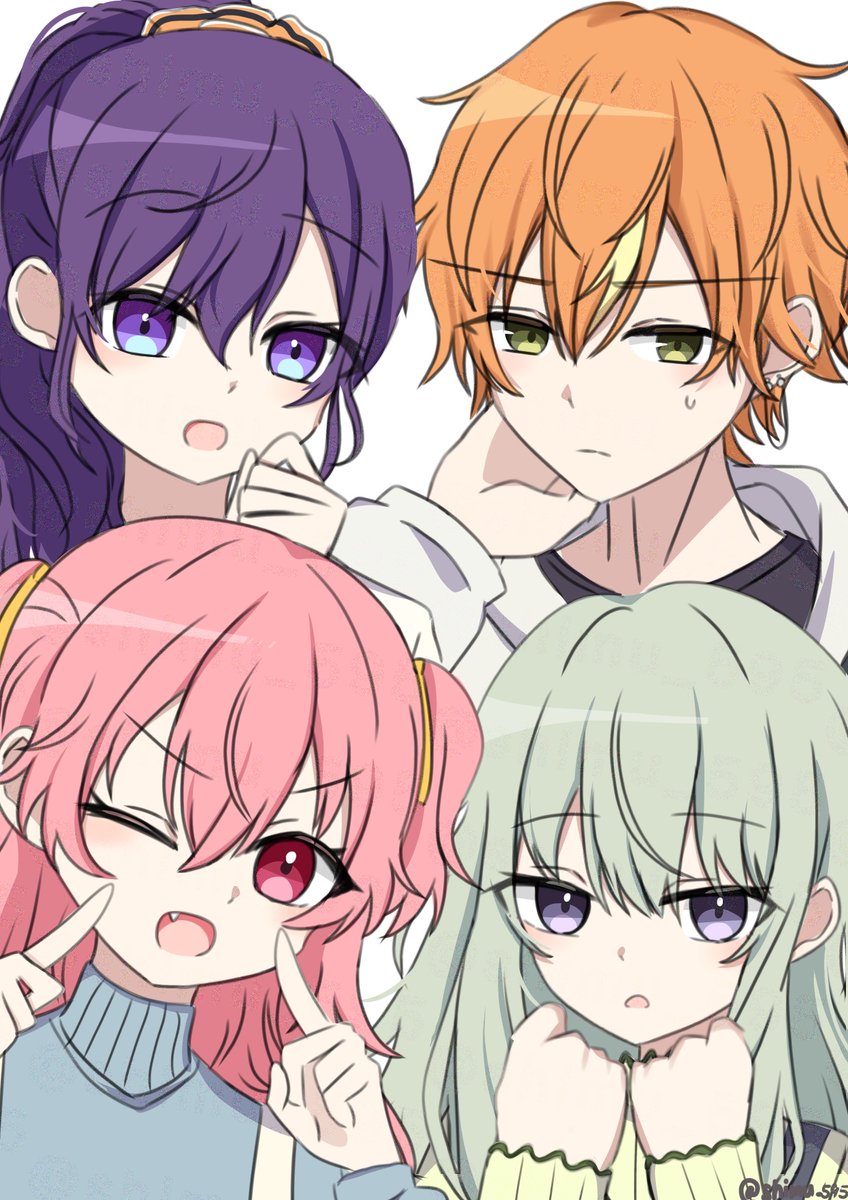 shimu_595's tweet image. チームふわふわヘア！
#prsk_FA