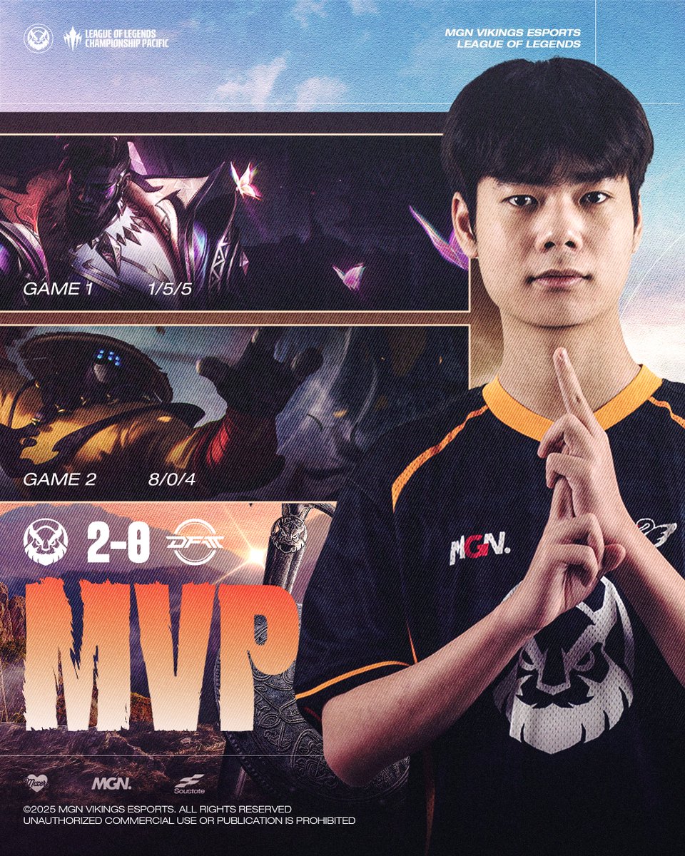 MVKE_VN's tweet image. KRATOS MVP | MVKE - DFM
Solid plays, cool composure, and always in the right place. Kratos was the backbone behind MVKE’s early victory over DFM.
#MVKE #KratosMVP #WakeTheVikings #LoLPacific