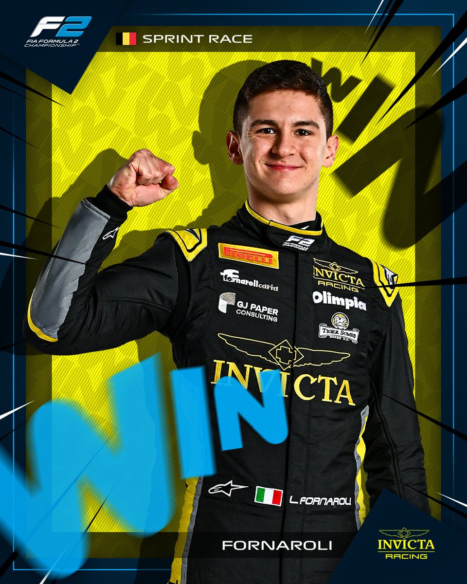 Formula2's tweet photo. BACK-TO-BACK SPRINT WINS FOR LEOOOO!! 🤩

Fornaroli takes the win in our Saturday Sprint at Spa!! 👏🥇

#F2 #BelgianGP https://t.co/pd89B6g1l3