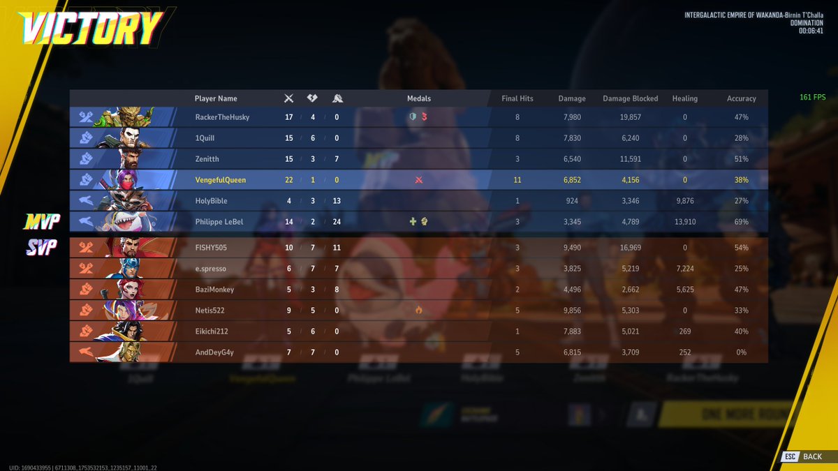 JaneIsLive's tweet image. It's a long road, but my scores are better today as Psylocke: learning at disengaging and aim a bit better (I struggle with the M2 tho, it's a weird projectile)
I think I can commit learning her! For some stuff she looks more versatile than Scarlet Witch.
#MarvelRivals