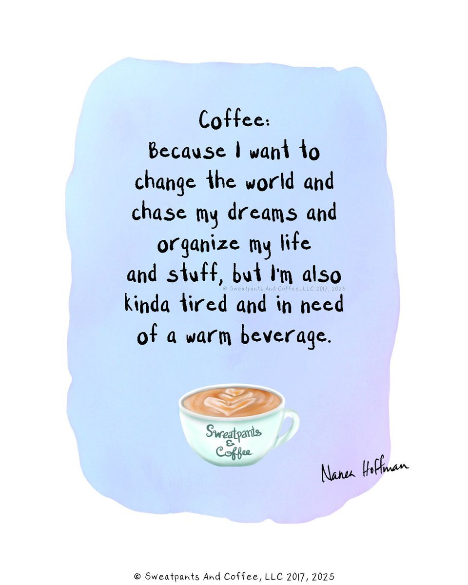SweatpantsCafe's tweet image. Therefore, coffee 💙☕️