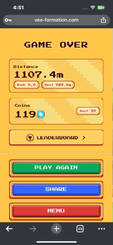 Zaheer08449329's tweet image. I covered a distance of 1107.4m and got 119 coins.
CAN YOU BLOCK MY GIRLFRIEND WHEN I AM PLAYING THIS! @genome_protocol
I DONT WANT DISTRACTIONS !
I AM ALL LOCKED , (Forget the rewards ) which are huge btw.
THIS IS THE KINDA GAME THAT WANTS TO PUNCH YOUR FRIEND WHEN YOU FALL