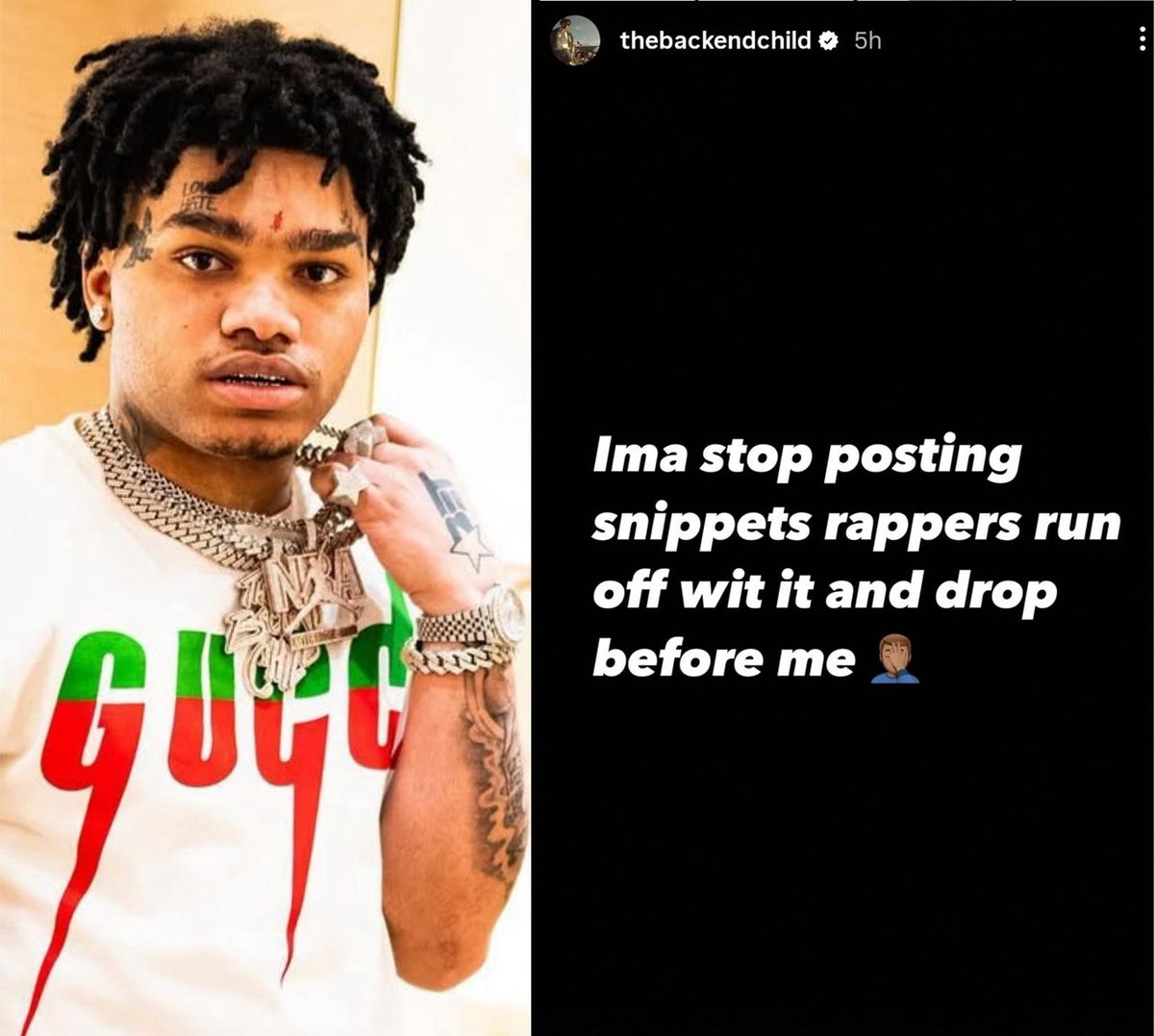 FlakkoPoetik's tweet image. ALABAMA RAPPER NOCAP SAYS HE’S NO LONGER POSTING SNIPPETS AS OTHER RAPPERS USE IT AS AN OPPORTUNITY TO RELEASE THEIR MUSIC BEFORE HIM.