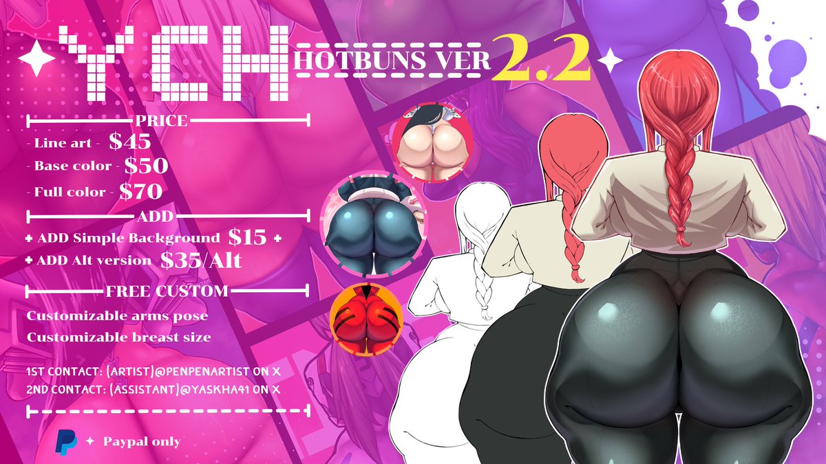 PENPENARTIST's tweet image. 📢The new slots of YCH are now opened. this time, accept up to 10 people!!🌟🌟