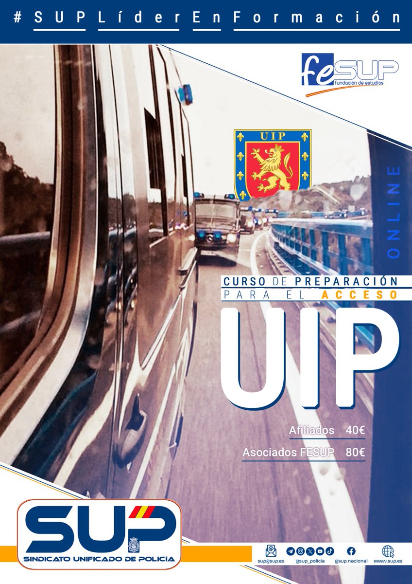 sup_formacion's tweet image. 📢Publicadas previsiones de pruebas de selección de los cursos de 👮UIP y 🔦Subsuelo en la web de la DFP
👮UIP en septiembre, en Ávila y en Madrid.
🔦Subsuelo y PA a mediados de octubre, en Ávila, Guadalajara y Madrid.
#SUPLíderEnFormación
¡Prepárate con los mejores!