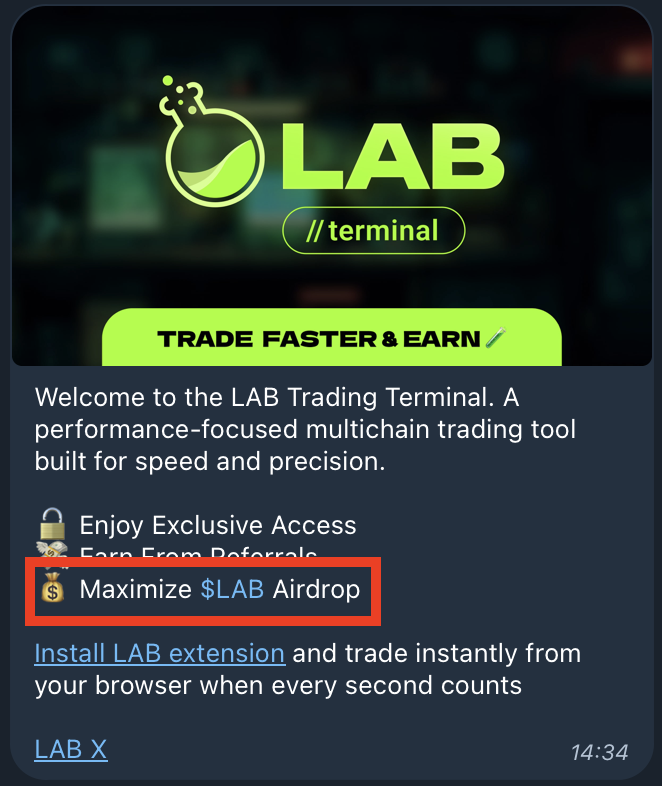 nobrainflip's tweet photo. I’ve been using the LAB Terminal for 3 weeks now, and I honestly recommend it as ur main trading terminal:

- 50% lower fees
- Faster trade execution
- And on top of that: you're farming a CONFIRMED AIRDROP

Access is via ref link only for now: https://t.co/Hl4YjTvMAQ 

Drop yours in the comments

Why make trades through Axiom or GMGN, paying double the fees and not qualifying for an airdrop...

When you can use LAB Terminal, pay half the fees, trade faster, and farm airdrop which will cover your fees x10