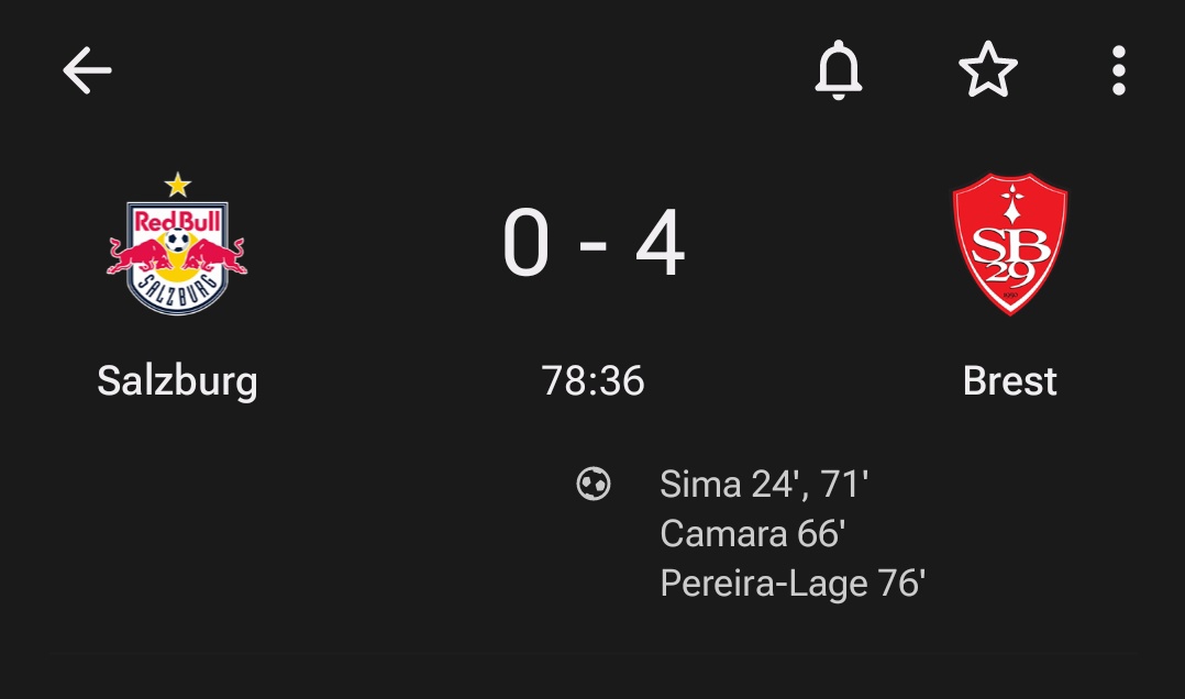 MeteoFootMaps's tweet image. Oui ce screen a existé cette saison.
Le Stade Brestois a respecté la Coupe d'Europe.