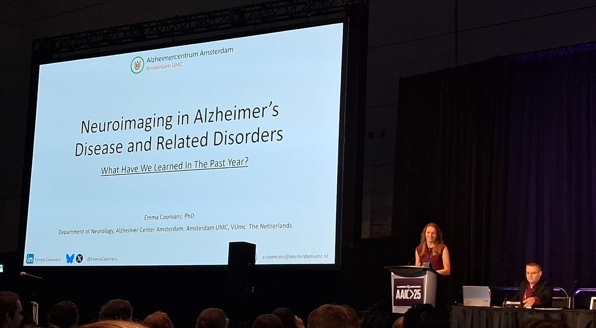 Gemma Salvadó (@gesalbla) on Twitter photo What a plenary!
Congratulations <a href="/EmmaCoomans/">Emma Coomans</a> for such a great presentation at #AIC today, summarising the main neuroimaging papers of the year.
Very exciting way to start #AAIC2025 🇨🇦 What a plenary!
Congratulations <a href="/EmmaCoomans/">Emma Coomans</a> for such a great presentation at #AIC today, summarising the main neuroimaging papers of the year.
Very exciting way to start #AAIC2025 🇨🇦
