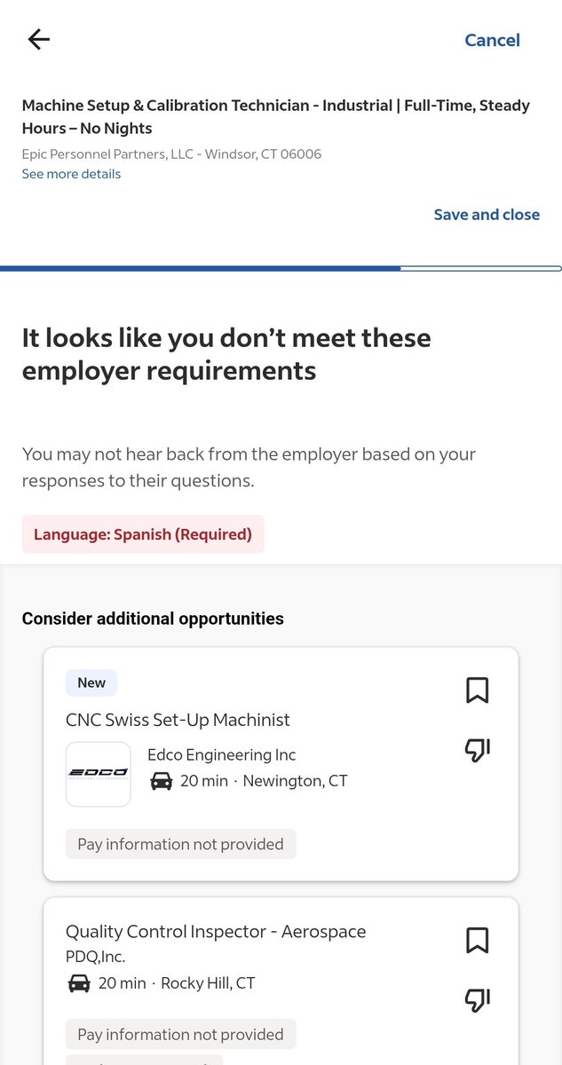 OPFORPio's tweet image. WTF
Well this pendejo job post is estupido
✅️Can you work on welding machines
✅️Can you work on CNC machines
✅️Can you run a fluke meter
✅️Can you run an oscilloscope
❌️Can you espeaka de espanolo
This is me trying to go back to work in Connecticut in 2025