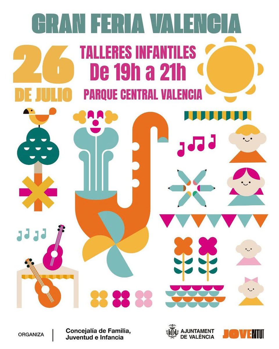 AjuntamentVLC's tweet image. 🌟Esta vesprada torna la diversió infantil a la #GranFiraVLC!
Activitats i tallers pels xiquets i xiquetes👇
🧇 Elaboració de Gofres
👜 Disseny de totebags
🎲 Córrer, jugar i riure sense parar
🕖 De 19 h a 21 h
📍 #Parc Central
No cal entrada 🎟️ tot és gratuït 🆓!
