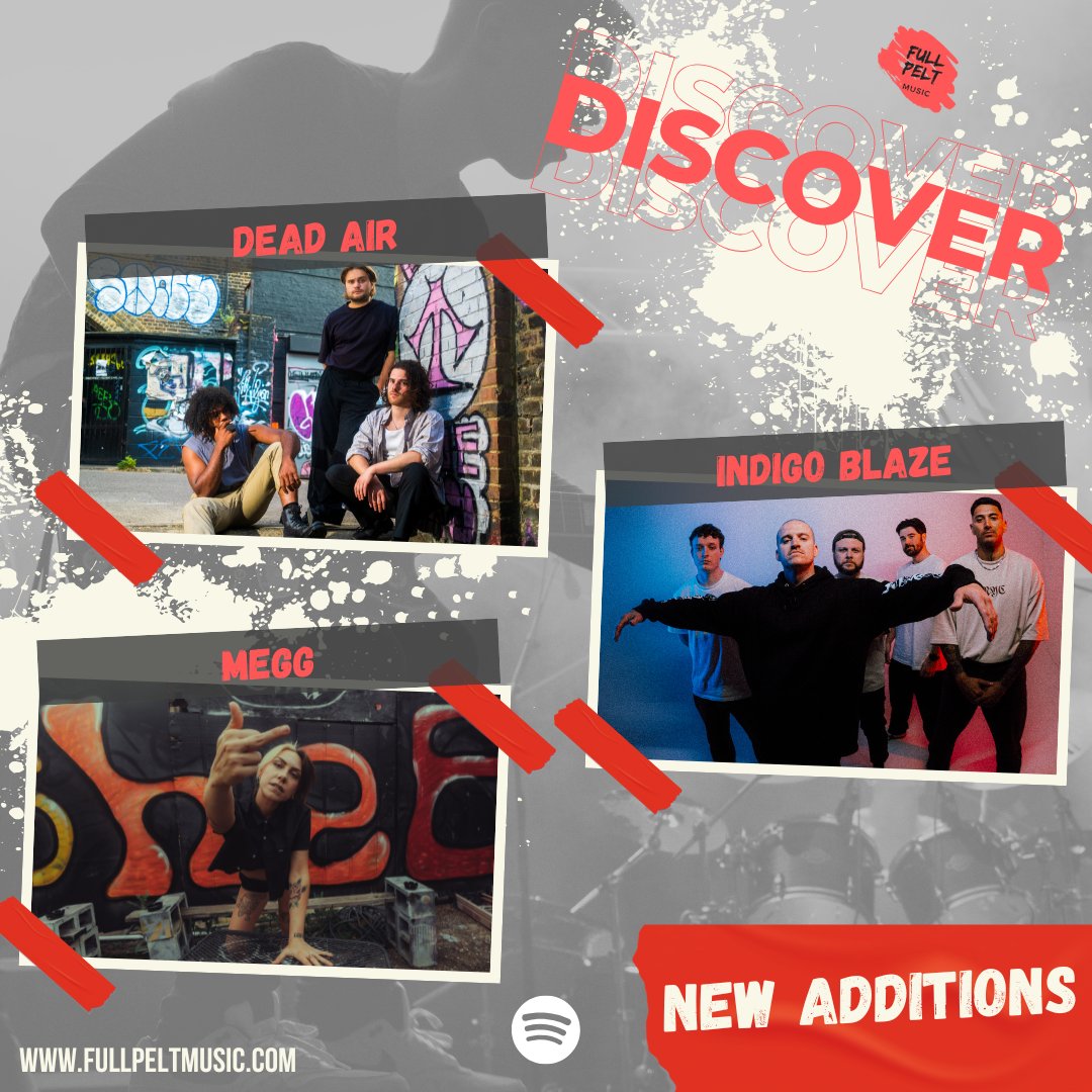 fullpeltmusic's tweet image. NEW ADDITIONS to our 'Discover' New Music Playlist!
#deadair - 'Fast Food World'
#indigoblaze - 'Pump It'
#megg - 'Idc'
Listen, Follow & Discover your new favourite act 👇
tinyurl.com/5n748y5k