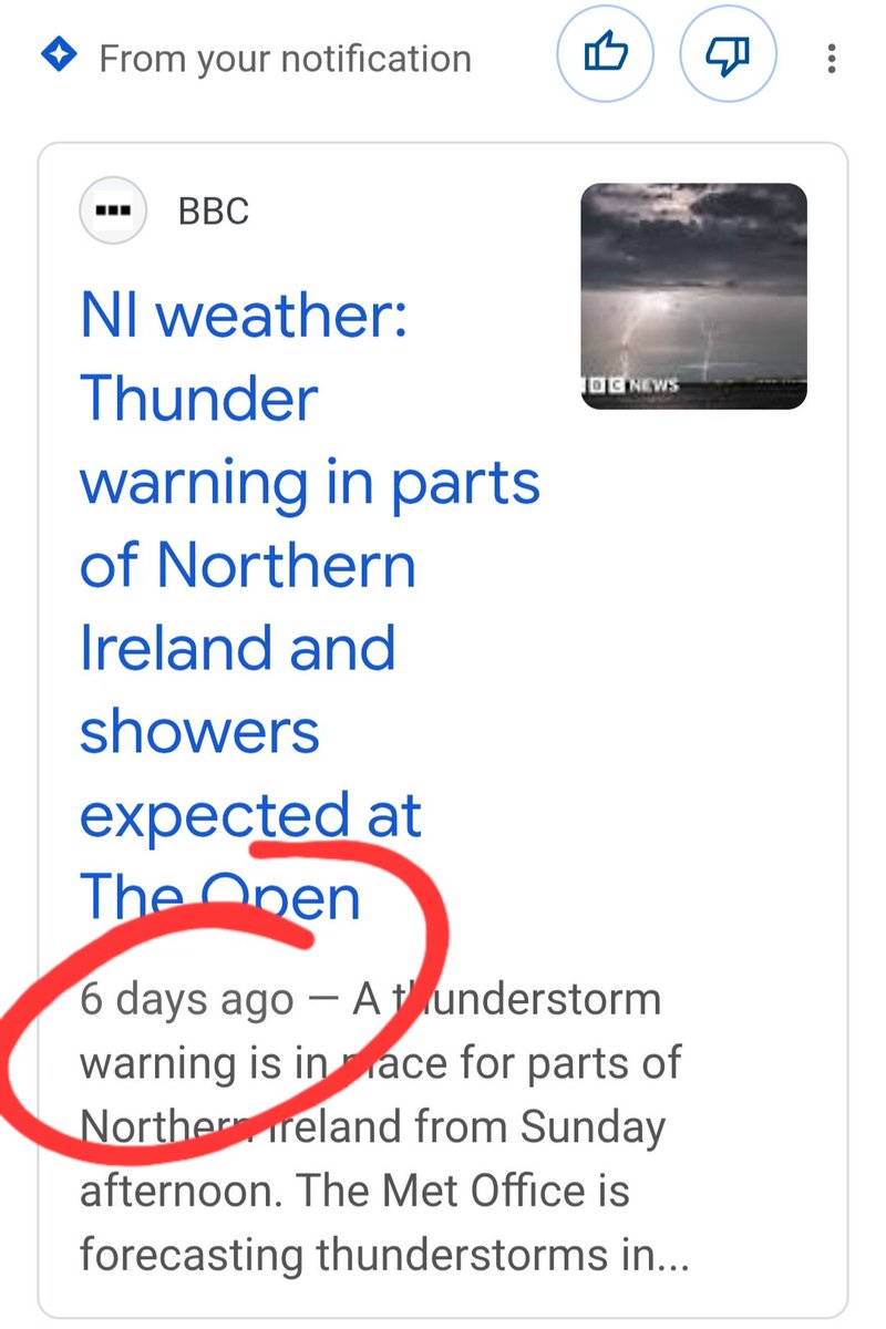 SageDespatches's tweet image. Just to prove a point I made earlier about the Google news and weather notifications I receive, here's one from moments ago.