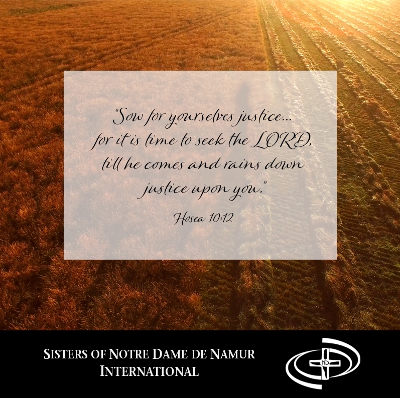 July 26 "Sow for yourselves justice...for it is time to seek the LORD, till he comes and rains down justice upon you." Hosea 10:12