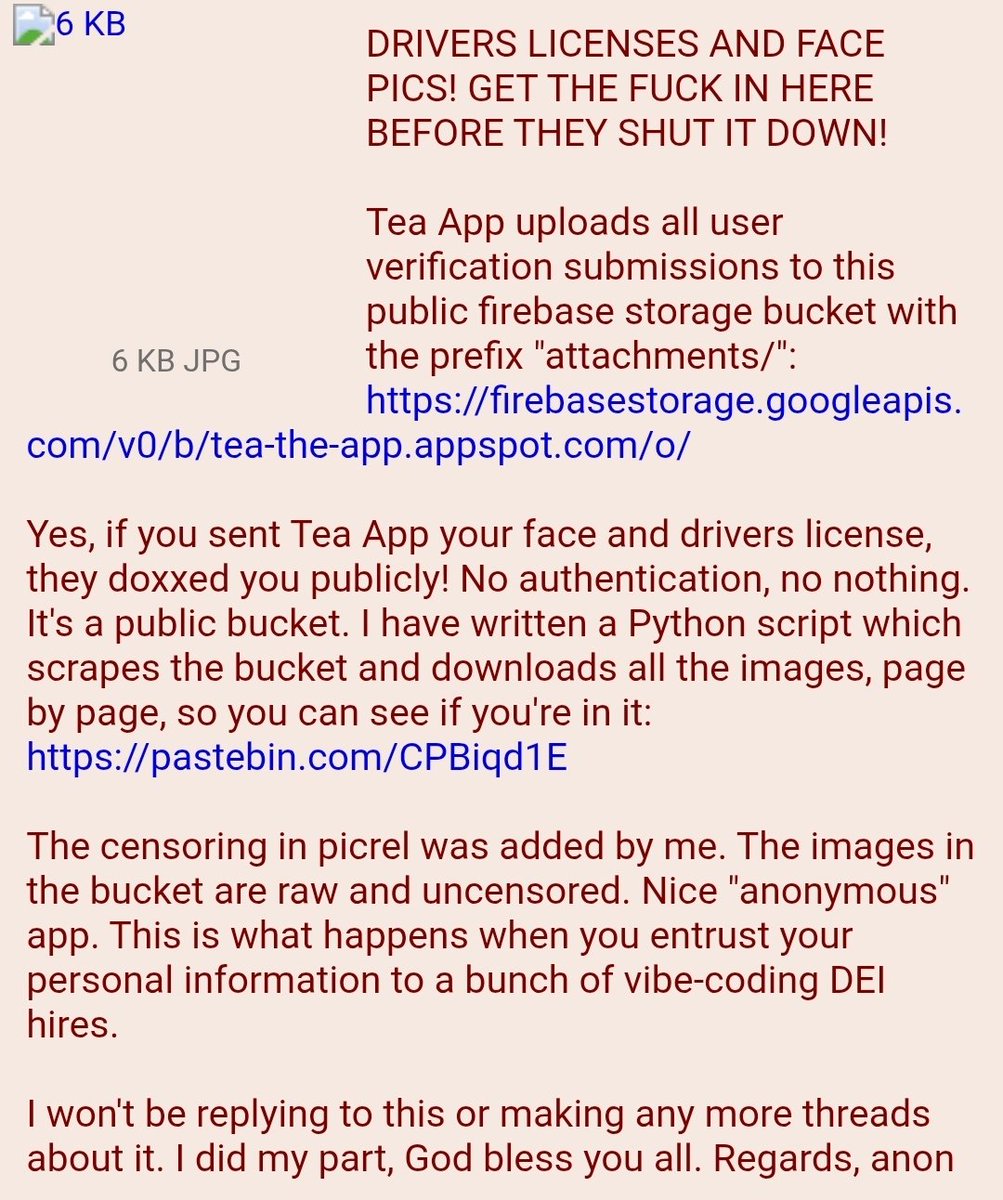 5eniorDeveloper's tweet image. Cuando el app te dice que es 100% segura y que tu información no será almacenada... pero deciden guardarla en un bucket público
Link: boards.4chan.org/pol/thread/511…