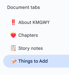 Haryu_chee's tweet image. Making an organized doc for your fic writing is great!! I enjoy using these...also Harubelle fic&apos;s title acronym?! 🫢