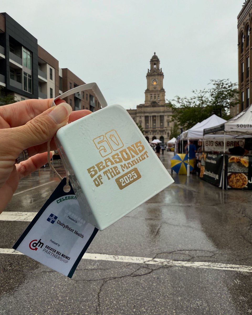 Cheers to 50 seasons of the <a href="/DTFarmersMarket/">Downtown Farmers’ Market – DSM</a>! We are celebrating today with extended hours (7 a.m. - 3:30 p.m.). The sun will be shining soon and thousands of people will be here supporting over 300 vendors from 38 counties. dsmpartnership.com/desmoinesfarme…