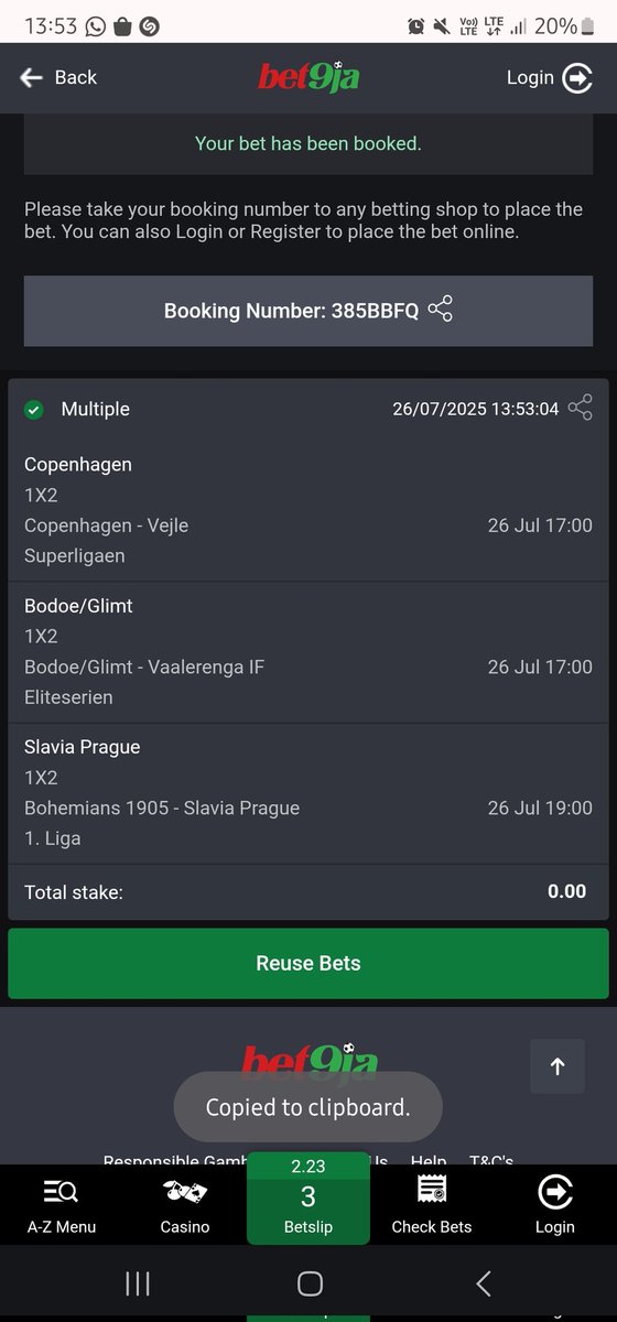 ConvertOdds's tweet image. Game on Bet9ja #Bet9jaCode 
Double your stake 

385B92P
385BBFQ
385BCTW