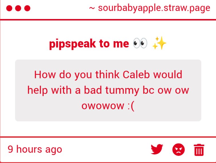 sourbabyapple's tweet image. he&apos;s spoiling the hell out of you, of course! but first he&apos;s making sure you drink plenty of water and eat as much as you can of his home-made, hydrating broth. then the rest of the night is cuddling and massages galore, waiting on you hand and foot. I hope you feel better soon!