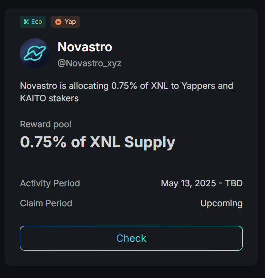 Inayerhweb3's tweet image. Weekend reminder 🌟
📢 0.75% of $XNL is set aside for those who show up.
Your voice matters. Your yaps count.
@Novastro_xyz rewards real contribution so make every post count.
Let your impact speak loud. 💥
I'm blushing on @union_build
Zkgm 🥳