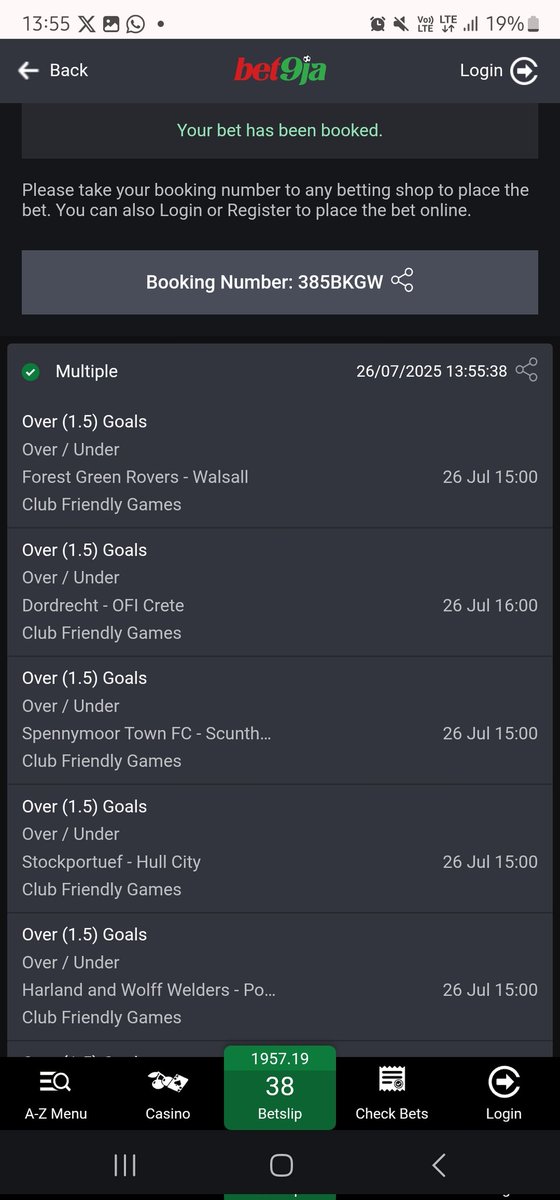 ConvertOdds's tweet image. Game on Bet9ja #Bet9jaCode 
2 goals galore 

385BKGW
385BMRH
385BNBB