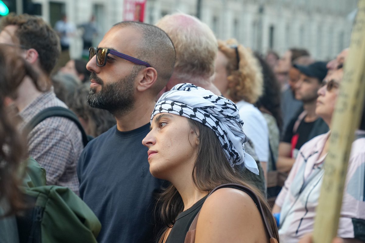 adnansarwar's tweet image. Gaza protest, Downing Street, London, 25/07/2025