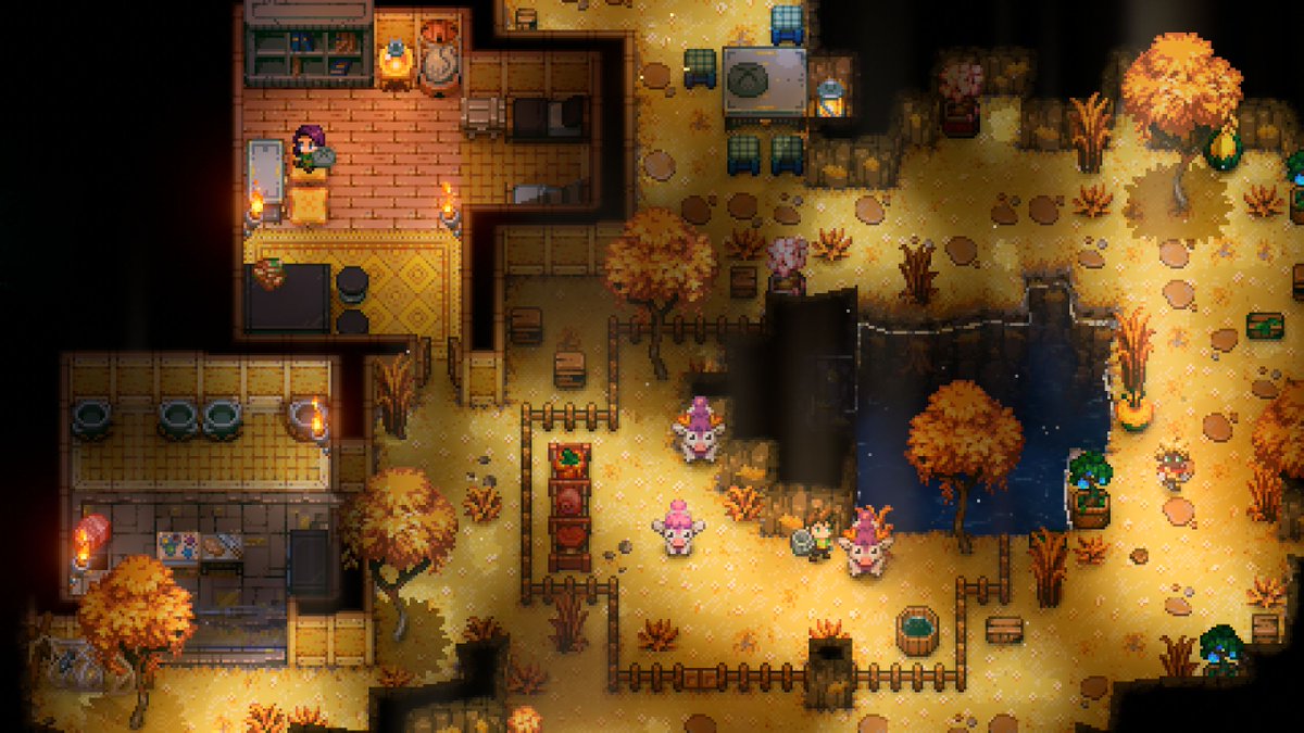 농장에서 보내는 느긋한 토요일 오후,
뭔가 편안한 느낌이 들지요? ❤ 🐄 #코어키퍼