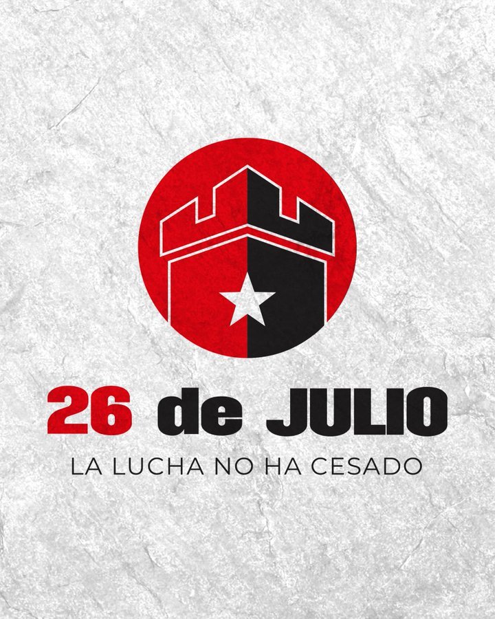 JuannCarlosGG's tweet photo. ¡Estamos en 26!
#CubaEstaFirme 🇨🇺
#LaLuchaNoHaCesado 
#26DeJulio 🔴⚫️ https://t.co/Ic15S96ZKr