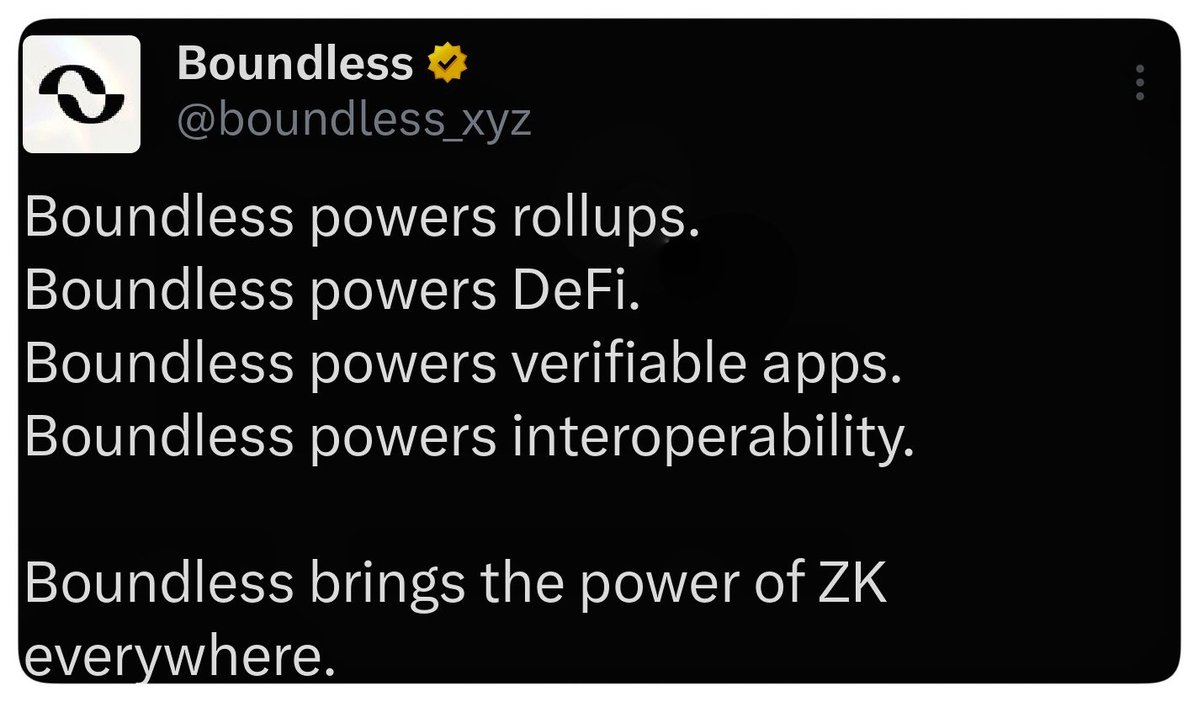 Boscofx_25's tweet image. Boundless is not just a tool  it’s the ZK (Zero-Knowledge) infrastructure layer reshaping the future of decentralized compute. By delivering verifiable computation at scale, Boundless is fueling innovation across key blockchain verticals:

Rollups — Boundless enhances rollup…