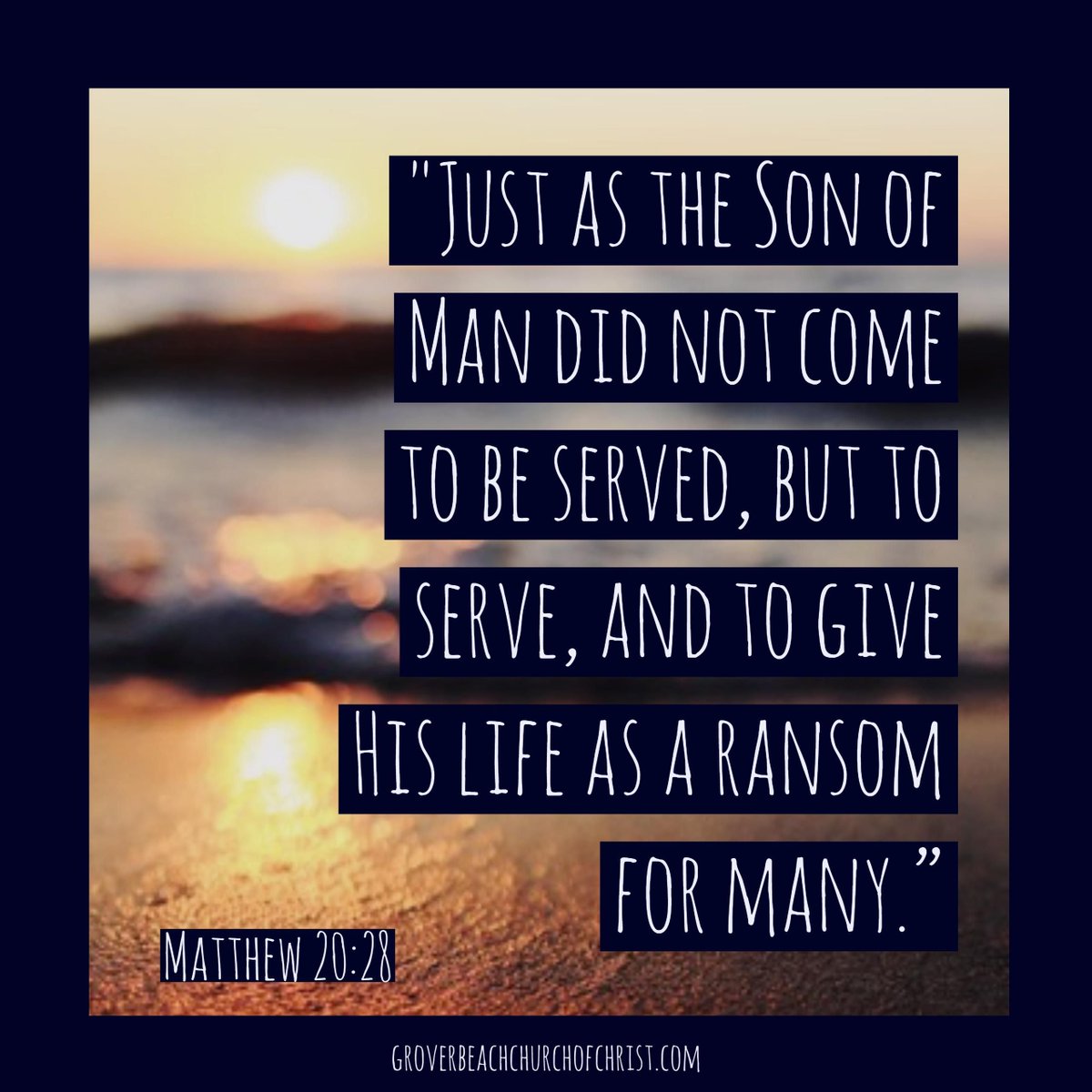 GBCofC's tweet image. Just as the Son of Man did not come to be served, but to serve, and to give His life as a ransom for many.
Matthew 20:28