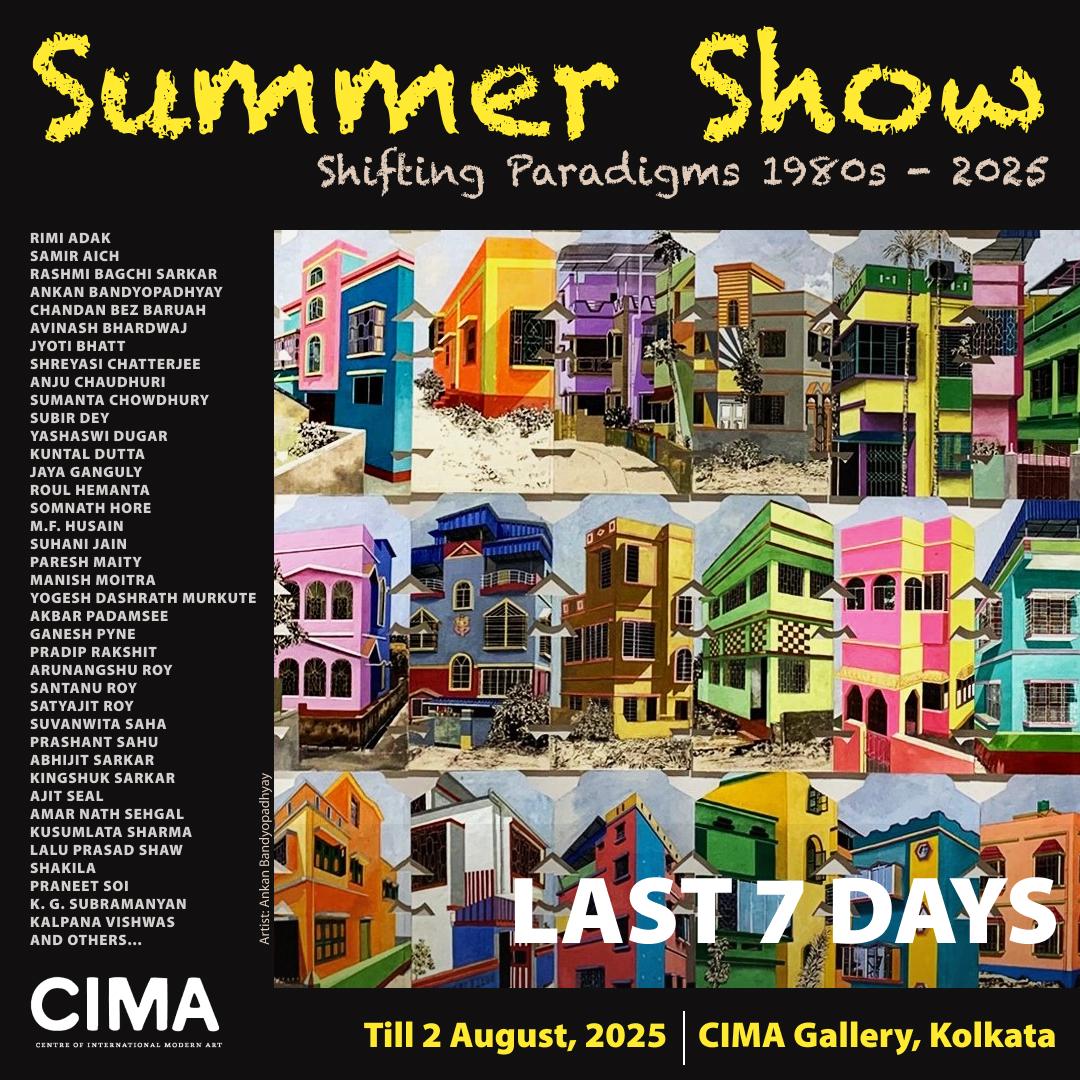 "One week to witness four decades." Last 7 days of Summer Show Shifting Paradigms 1980s-2025!! #7 Days Left! #ContemporaryIndianArt