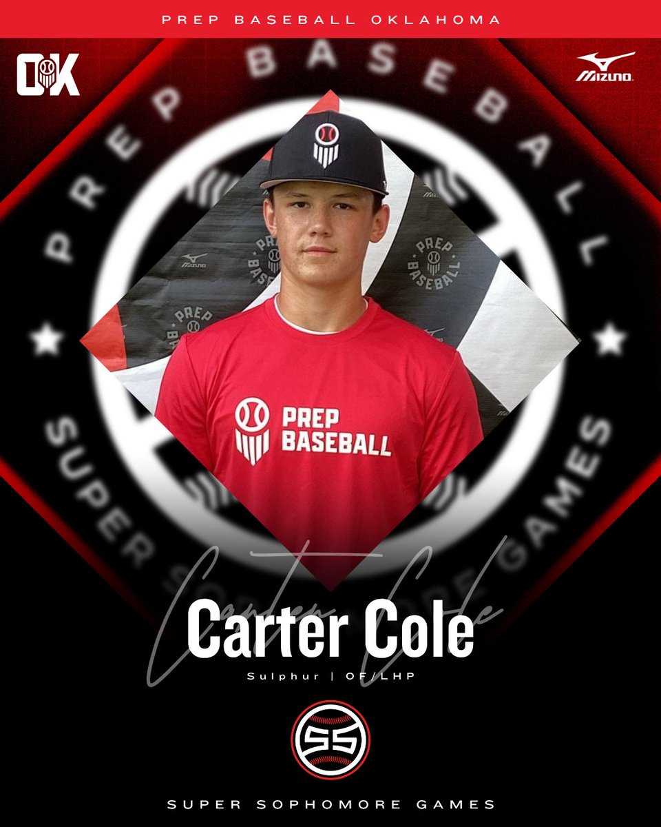 𝗜𝗡𝗩𝗜𝗧𝗘 𝗔𝗖𝗖𝗘𝗣𝗧𝗘𝗗 ✅

OF/LHP Carter Cole (Sulphur) is locked to represent Team Oklahoma at the 2025 Prep Baseball Central Super Sophomore Games in Kansas City! #CSSG25

👤: loom.ly/smXLJnE // <a href="/Carter_Cole10/">Carter</a>