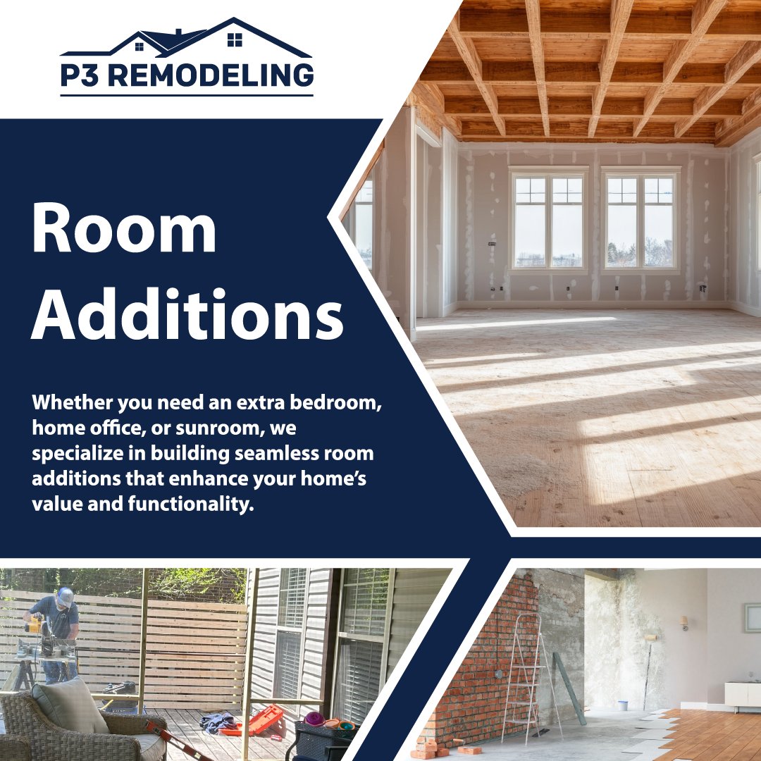 P3Remodeling's tweet image. Need more space? We’ve got you covered with expert room additions in Central Kentucky. 🏠✨

Expand your home’s footprint and add the extra room you’ve been dreaming of. 

📲 Contact us today to get started.

#P3Remodeling #RoomAdditions #CentralKentuckyHomes #HomeExpansion