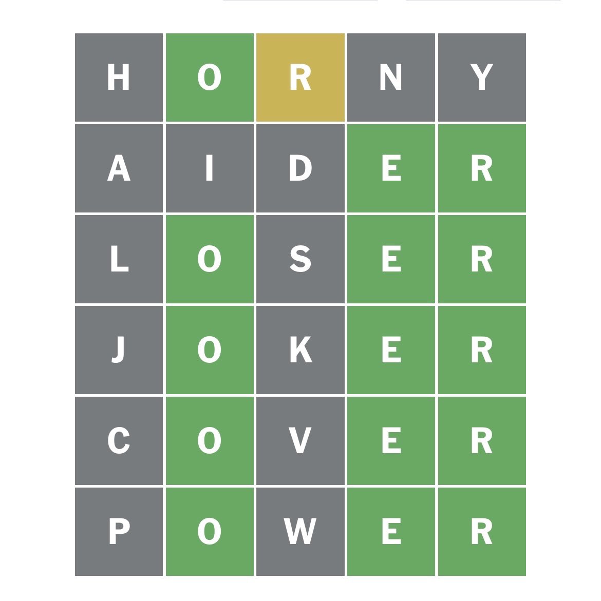 dorkweeb's tweet image. Yesterday’s Wordle. Three greens going into the third guess and I went for it. Could/should I have done anything differently?