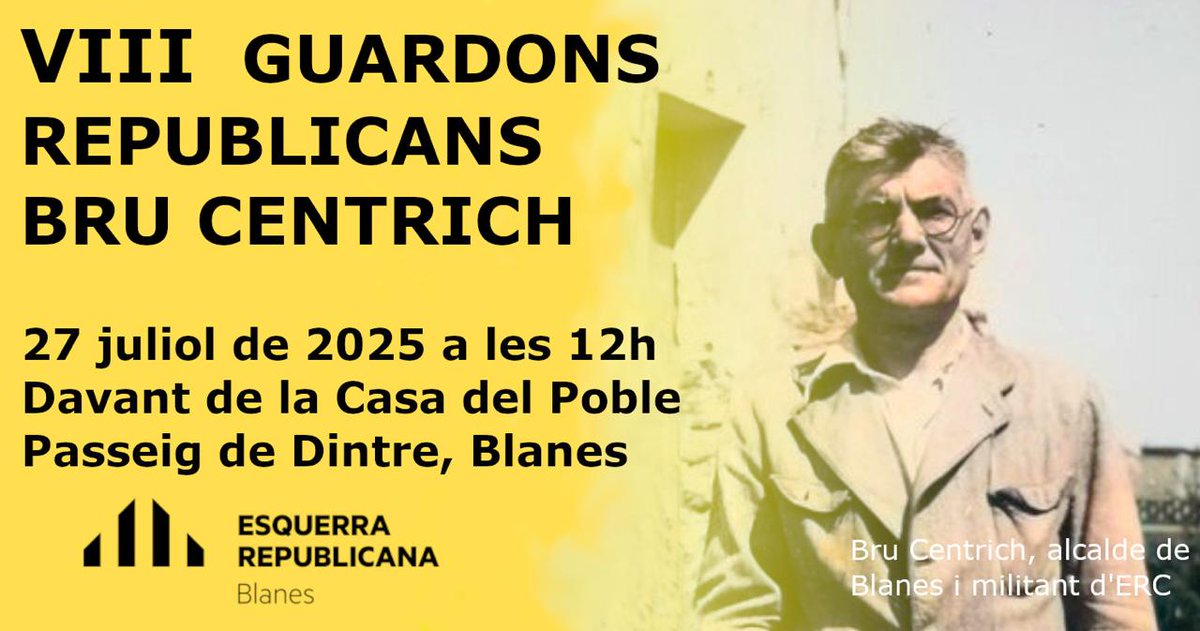 ✅️Diumenge 27 de juliol a les 12h, al Passeig de Dintre, davant la Casa del Poble✅️

Enguany, l’Agrupament Escolta i Guia Pinya de Rosa, el grup de teatre El Mirall i, a títol pòstum, Marian Anguita Ferrer, seran les persones i entitats guardonades.