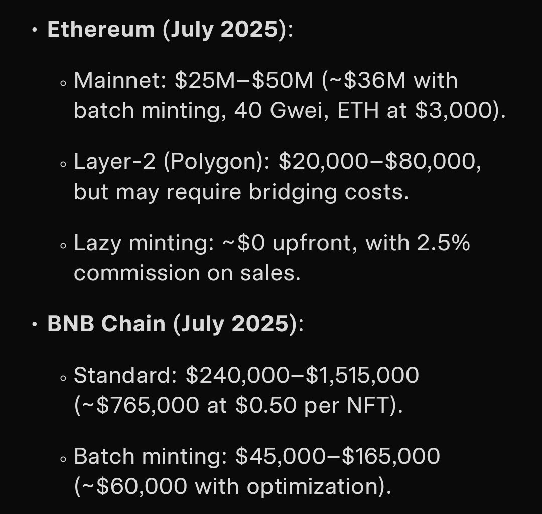Quick comparison between Solana &amp; Chromia.

If <a href="/loopy_drops/">ZANMANG LOOPY DROPS</a> had launched on Solana, the costs would have been up to $250,000 USD for 1.5 million NFTs. On BNB Chain the costs could go as high as $750,000.

On <a href="/Chromia/">Chromia | Power to the Public</a>, zero for users and $90 for ZANMANG LOOPY.