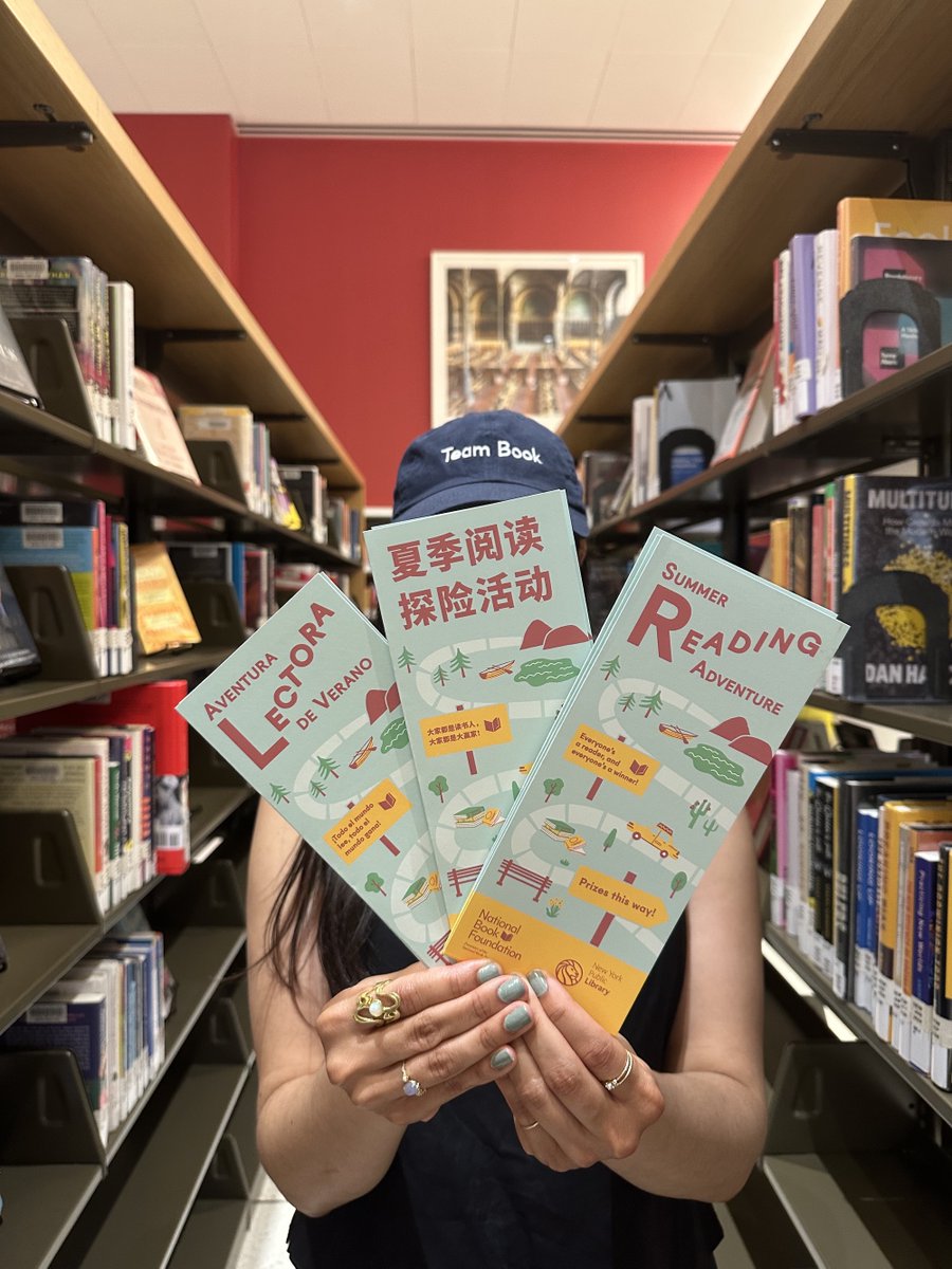 nypl's tweet image. Hey New Yorkers—@nationalbook & NYPL partnered to celebrate the joys of reading (and prizes!) all summer long! Adult readers can pick up a Summer Reading Adventure and a limited edition water bottle in-person while supplies last at participating branches. on.nypl.org/4ngjWgV
