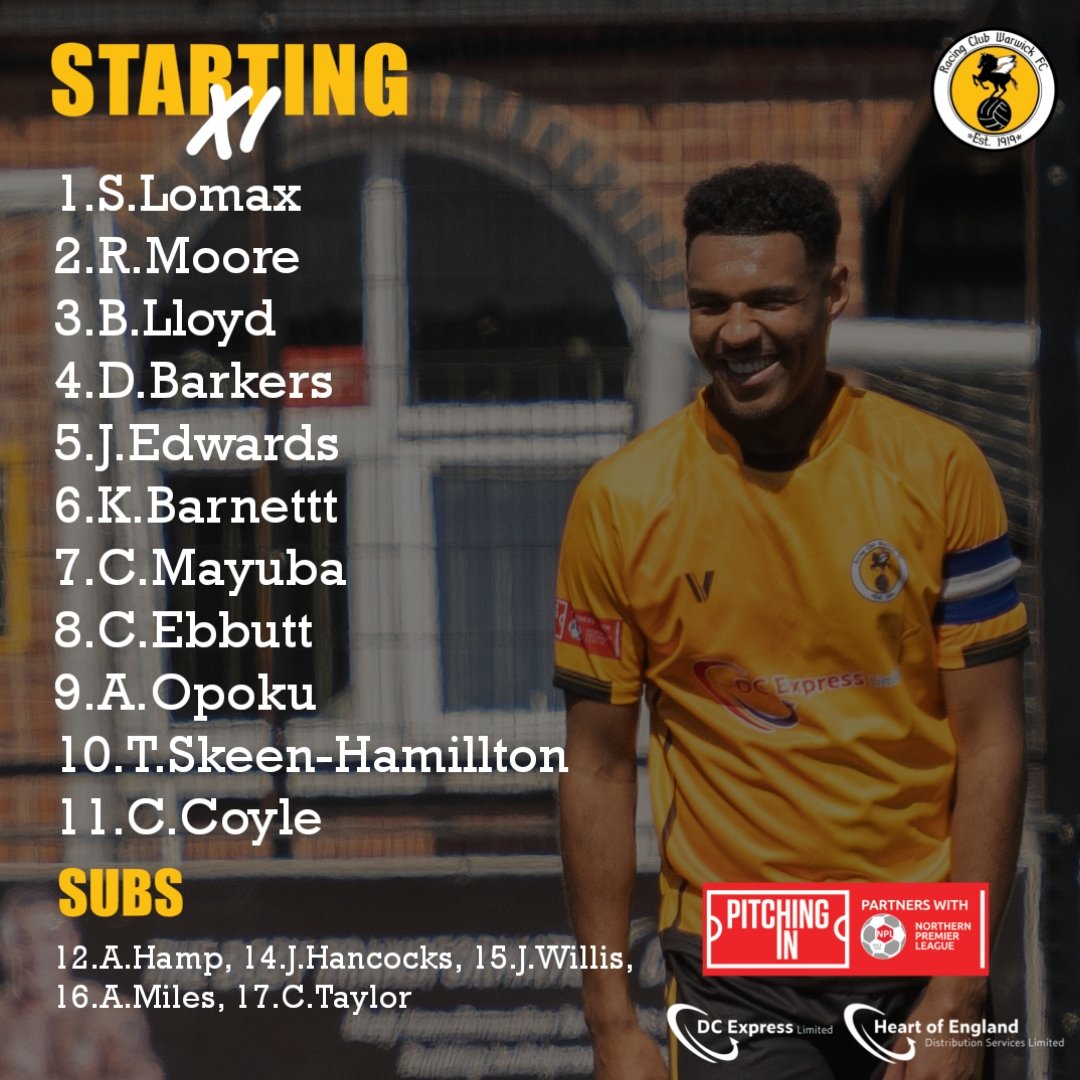 𝐓𝐞𝐚𝐦 𝐍𝐞𝐰𝐬

Here's how the Racers lineup for todays game 🆚️ <a href="/LeamingtonFC/">Leamington FC ⚽️</a>

#UTR 🟡⚫️
