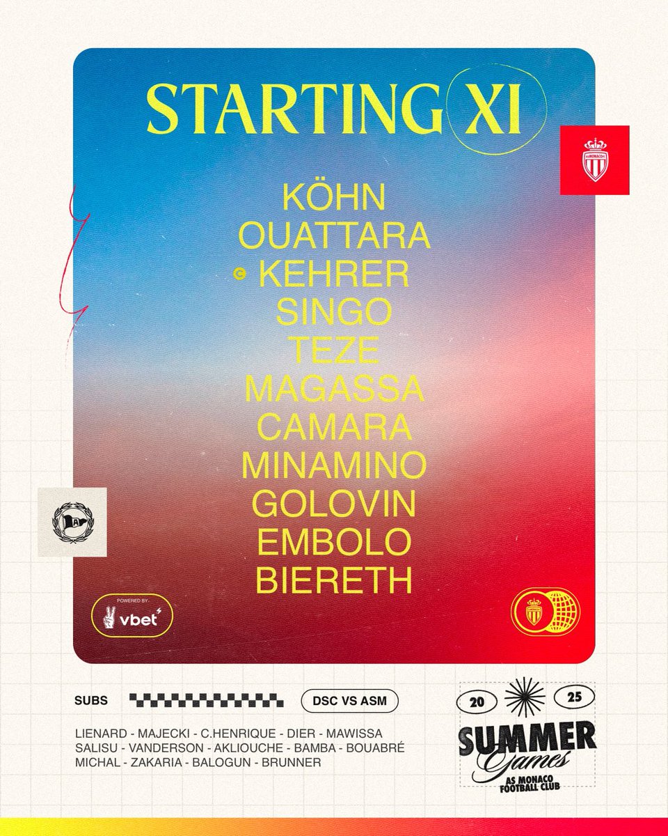 AS_Monaco_ES's tweet image. Los XI del AS Monaco para jugar ๐ @arminia โ๏ธ
#DSCASM