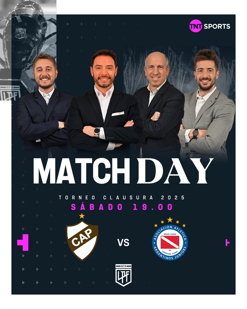 TNT Sports Argentina (@tntsportsar) on Twitter photo SE JUEGA EN VICENTE LÓPEZ 🏟️
⚽ Platense recibe a Argentinos Juniors y lo vivís por la pantalla de TNT Sports.
🎙️ <a href="/leandrozapponi/">𝗟𝗲𝗮𝗻𝗱𝗿𝗼 𝗭𝗮𝗽𝗽𝗼𝗻𝗶</a> - <a href="/romaniucht/">Román Iucht</a> - <a href="/maxigrillo/">Maximiliano Grillo 💚💜</a> - <a href="/nico_latini/">Nico Latini</a> SE JUEGA EN VICENTE LÓPEZ 🏟️
⚽ Platense recibe a Argentinos Juniors y lo vivís por la pantalla de TNT Sports.
🎙️ <a href="/leandrozapponi/">𝗟𝗲𝗮𝗻𝗱𝗿𝗼 𝗭𝗮𝗽𝗽𝗼𝗻𝗶</a> - <a href="/romaniucht/">Román Iucht</a> - <a href="/maxigrillo/">Maximiliano Grillo 💚💜</a> - <a href="/nico_latini/">Nico Latini</a>