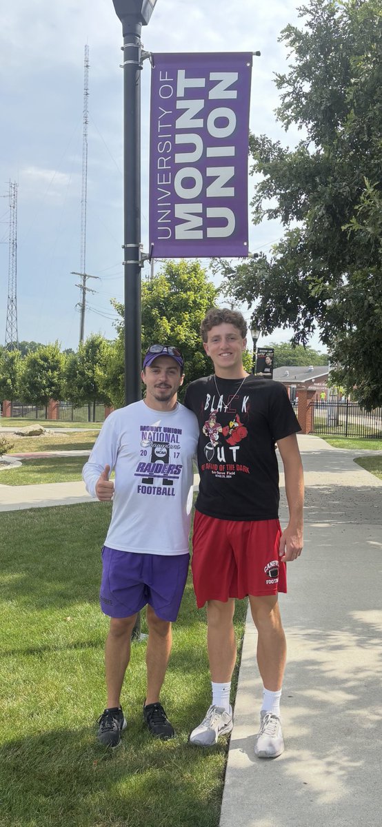 tylerrappach's tweet image. I had a great visit at @MountUnionFB. I really enjoyed meeting the coaching staff and learning about the program. Thank you @CoachGeoffDartt for having me. I’m looking forward to my game day visit this fall! @Coach_allendl @JuNiOrC315 @jmarkowski_8 @Mark__Porter @CANFIELDFOOTBAL